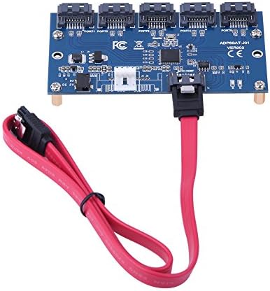 Zerone SATA Adaptör Kartı 1 ila 5 Port Adaptör Kartı Dönüştürücü (SATA Bağlantı Noktası Çarpanı) Yükseltici Kart Hub