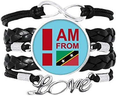 OFFbb-ABD Ben Saint Kitts Nevis Bilezik Aşk Aksesuar Bükülmüş Deri Örgü Halat Bileklik Hediye