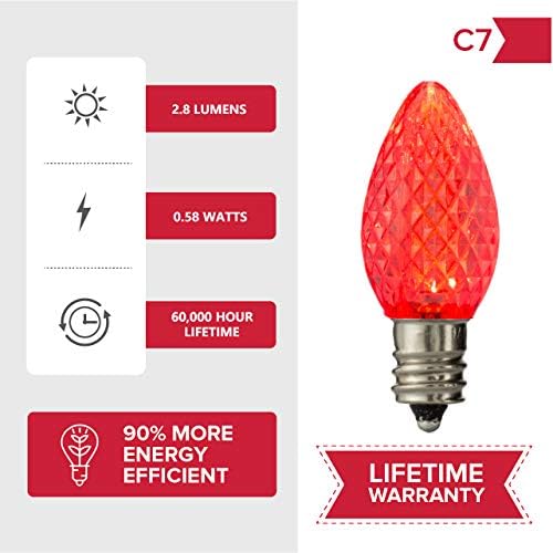 Tatil Aydınlatma Outlet Faceted C7 noel ışıkları / kırmızı LED ampuller Tatil Dekorasyon / Kapalı ve Açık Kullanım için Sıcak