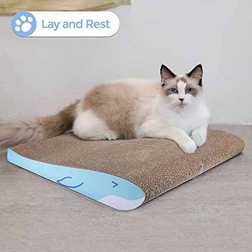 ComSaf Karton Kedi Scratcher, Tırmalama Pedi, Eğim Kavisli Oluklu Scratch Yatak Salonu için Kapalı Kediler Yavru Kitty, Mobilya