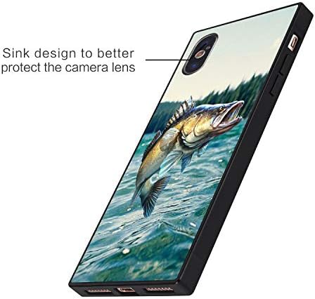 Balık iPhone Xr Dikdörtgen Kılıf Siyah TPU Kauçuk Koruyucu Cep Telefonu iphone için kılıf Xr ile Kaymaz Fit Kenar Koruma Tasarım