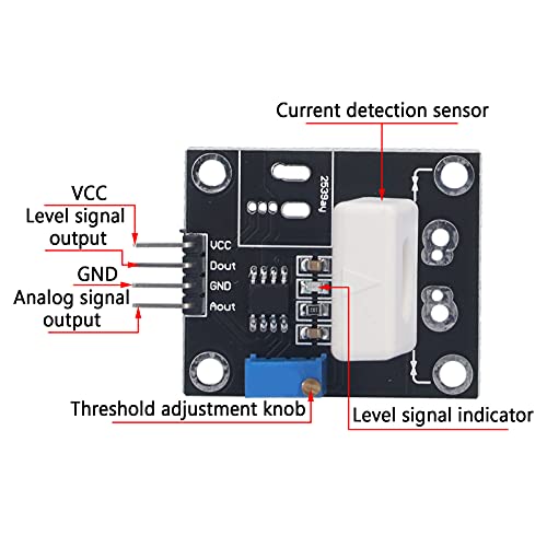 Hall Akım Sensörü Modülü, Hall Akım Sensörü Modülü Aşırı Akım Algılama için Plastik Ayarlanabilir Elektronik Bileşen