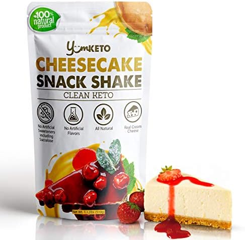 YumKeto Keto Cheesecake Atıştırmalık Shake. Tüm Doğal Düşük Karbonhidrat Glutensiz Lezzetli-Temiz Ketojenik Diyet Dostu. Yapay