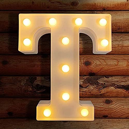 GXFC LED mektup ışıkları ışık Up plastik harfler ayakta asılı sıcak Wihte ışık Marquee burcu alfabe ev partisi dekorasyon için
