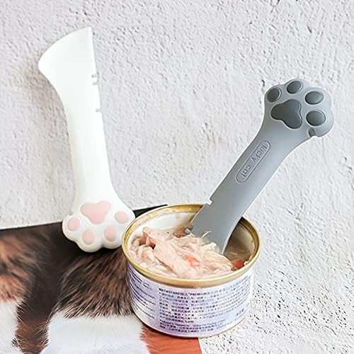 BAITE Çok Fonksiyonlu Pet gıda kavanozu EET Pet Kedi ve köpek maması Blender Kullanımlık kuru ve ıslak gıda ayırıcı (Kaşık, Gri)