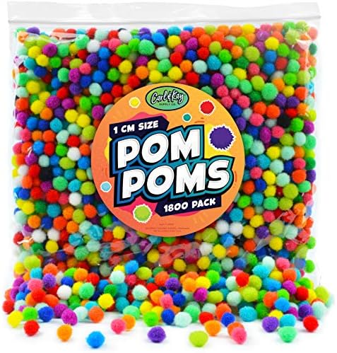 Carl & Kay [1800 Adet] 1 cm Pom Poms için El Sanatları, Zanaat Pom Pom Topları, Mini Ponponlar için El Sanatları, Tiny Pom Pom