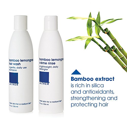 LATHER Bamboo Lemongrass Saç Yıkama ve Krem Durulama İkilisi, 8 Onsluk Şişeler