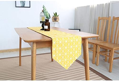 Yıkanabilir masa mat Modern geometrik Sarı dikdörtgen Masa Koşucu Pamuk keten ev dekor düğün dekorasyon İçin ısıya dayanıklı