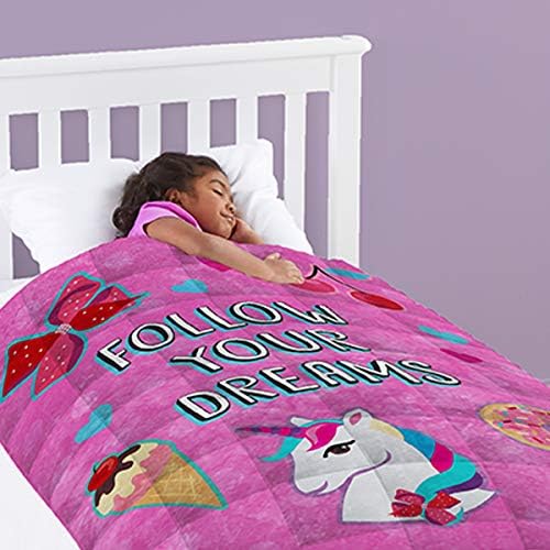 Nickelodeon JoJo Siwa Hayallerinizi Takip Edin Ağırlıklı Battaniye 5 lbs-Önlemler 40 x 60 İnç, Çocuk Yatağı-Solmaya Dayanıklı
