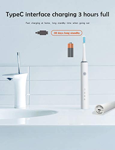 Swthlge Elektrikli Diş Fırçası, Şarj Edilebilir Otomatik Sonik Diş Fırçası, Akıllı Hatırlatma, Su geçirmez, Dört Çalışma Modu,