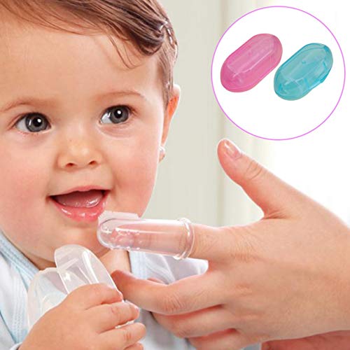 profectlen Bebek Diş Fırçası Gıda Sınıfı Silikon Parmak Diş Fırçası için Bebek ve Toddlers Diş Fırçası Diş Kaşıyıcı ve Oral Masaj