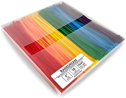 RaniDream 6 İnç 300 Adet Çok Amaçlı Çeşitli Renkli Kablo Zip Bağları, 18lb Mukavemet