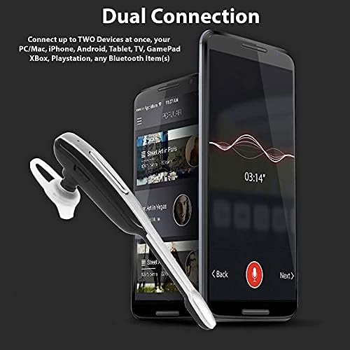 Tek Styz Kulaklık ile Uyumlu ZTE Grand S II Kulak Kablosuz Bluetooth Gürültü Iptal Kulaklık (Beyaz / Gümüş)