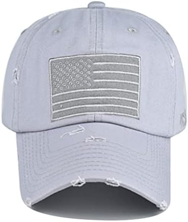 HHNLB Amerikan Bayrağı Şapka, Ayarlanabilir Beyzbol Şapkası Sıkıntılı İşlemeli Yama Erkekler Kadınlar için Vatansever
