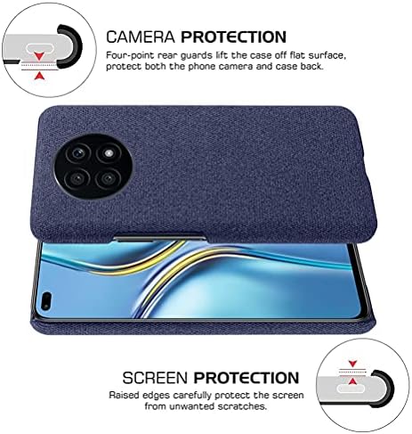 SHUNDA Kılıf ıçin Huawei Onur X20 SE, Ultra Ince Keçe Kumaş Anti-Parmak Izi Koruma Kapağı ıçin Huawei Onur X20 SE 6.6 - Mavi