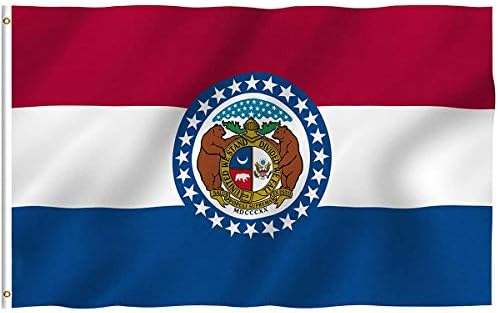 Missouri Eyalet Bayrağı, 3 x 5 Ft Missourian Bayrakları, İç ve Dış Mekanlar için Pirinç Grometli Çift Dikişli ve Solmaya Dayanıklı