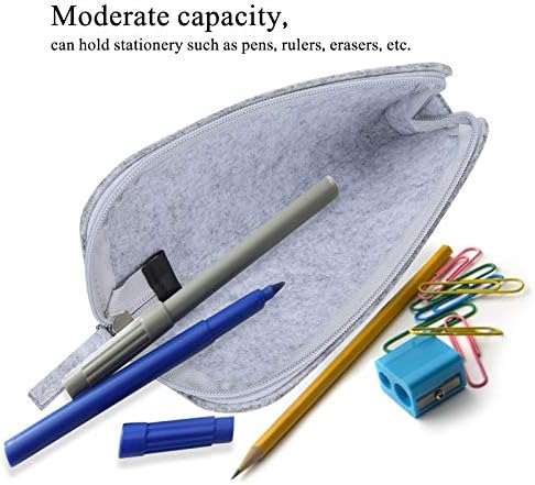 Wosun Kalem Çantası, keçeli kalem Kılıfı Toz Geçirmez Okul için Öğrenci için Yetişkinler için(saklama çantası Açık Gri)