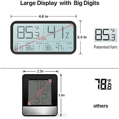 SSMDYLYM LCD Dijital Sıcaklık Nem Ölçer Ev Kapalı Elektronik Higrometre Termometre Sensörü Ölçer Hava İstasyonu (Renk: Siyah)
