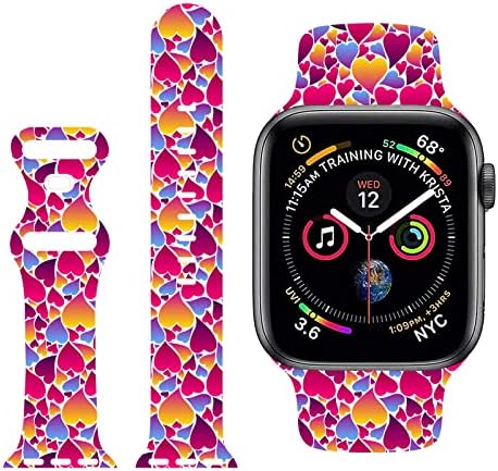 Sevgililer Günü saat kayışı ile Uyumlu Apple Watch 38mm 40mm 42mm 44mm Bilekliği Silikon Smartwatch Değiştirilebilir Kayış iWatch