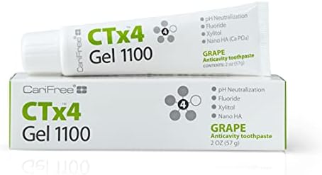 CariFree CTx4 Gel 1100 (Üzüm): Anti-Kavite Diş Macunu / Kavite Önleme / Nefesi Tazeler ve Ağzı Nemlendirir / Diş Hekimi Ağız