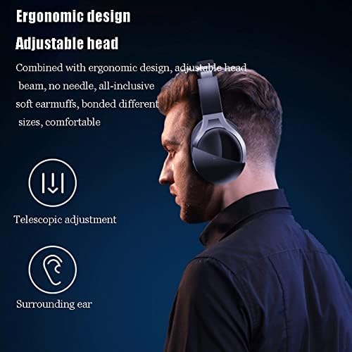 WJYZYHM Gürültü Önleyici Kulaklıklar kablosuz Bluetooth 5.0 Kulaklık Aşırı Kulak Mic ile Mikrofon, Hi-Fi Stereo, derin Bas ile