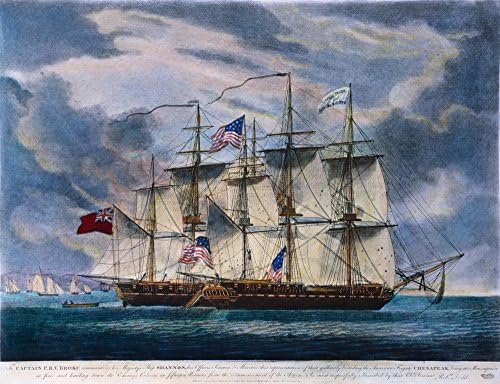 Deniz Yenilgisi 1813 Nthe Yenilgisi Uss Chesapeake Tarafından Hms Shannon Kapalı Boston ışık 1 Haziran 1813 İngilizce Aquatint