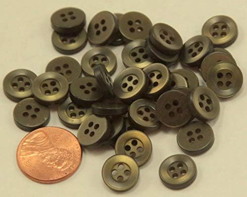 NP-24 Küçük Pearlize Koyu Sessiz Yeşil Plastik Dikmek - Through Düğmeler 7/16 11mm 7087 - WHM-Düğmeler için Ev El Sanatları,