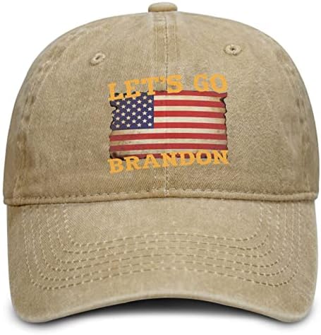 DıYYOUPIN Unisex Pamuk gidelim Brandon Perişan Amerikan Bayrağı Ayarlanabilir beyzbol şapkası Klasik Yıkanmış güneşlikli kep