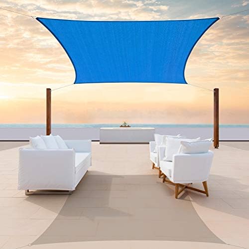 ColourTree 10' x 10 ' Mavi Kare Güneş Gölge Yelken Gölgelik Tente Kumaş Bez Ekran-UV Blok UV Dayanıklı Ağır Ticari Sınıf-Açık