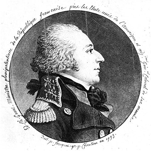 Edmond Genet (1763-1834) Nedmond Charles Edouard Genet Fransız Diplomat ABD Aquatint Gravür 1793 Poster Baskı tarafından (24x36)