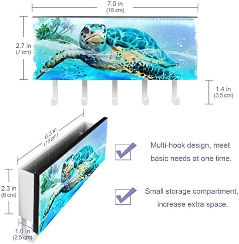 Mavi Okyanus Deniz Kaplumbağası Raf Organizatör 5 Kanca ile Duvar banyo mutfak rafı Raf Çok Fonksiyonlu depolama rafı