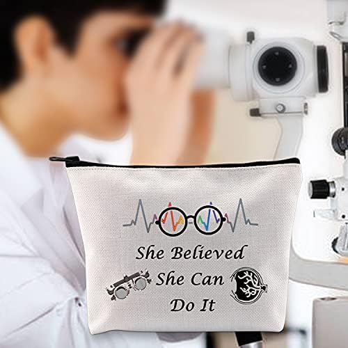 LEVLO Optometrist Kozmetik Makyaj Çantası Optometri Hediyeler Yapabileceğine İnandı Makyaj Fermuarlı Çanta Çanta Optometrist
