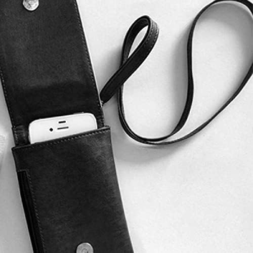 Landmark Kroki Manzara Telefon Cüzdan çanta Asılı Cep Kılıfı Siyah Cep