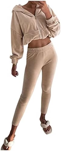 2 Parça Kıyafetler Kadınlar için Düz Renk Hoodie Kazak koşucu pantolonu Setleri Eşofman Salonu Setleri