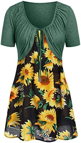 Kadın Elbiseleri Kırpılmış Hırka 2 Parça Setleri-Ayçiçeği Kolsuz Spagetti Kayışı Yaz Salıncak Elbise Dantel up Shrug Kıyafet
