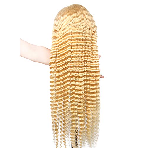 26 İnç 613 Sarışın Dantel ön peruk insan saçı Ön Koparıp T-Parçası Derin Dalga 13x5x1 Dantel ön peruk Bebek Saç Inç Brezilyalı