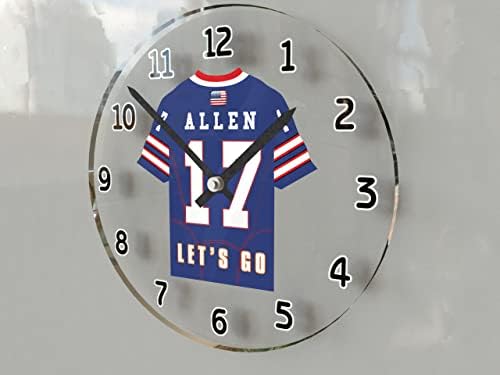 J Allen 17 Buffalo Jersey Temalı Duvar Saati-Futbol Efsaneleri Baskısı !!