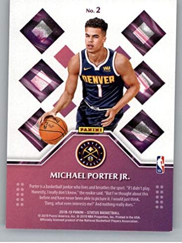 2018-19 Durum Çaylak Kimlik Bilgileri Basketbol 2 Michael Porter Jr. Denver Nuggets Panini'den Resmi NBA Ticaret Kartı