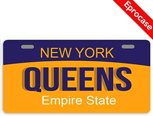 Eprocase Plaka Yeni Sizin Queens Plaka Kapak Dekoratif Araba Etiketi Işareti Metal Oto Etiketi Yenilik Plaka 2 Delik (11.8 x