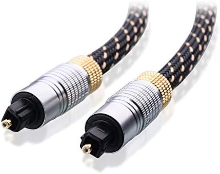 Kablo Önemlidir Toslink Kablosu (Toslink Optik Kablo, Dijital Optik Ses Kablosu) Metal Konnektörlü ve Örgülü Kılıflı 15 Fit