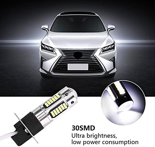 LED Sis ışık, araba sis ışık, LED Sis Ampul, çifti H3 4014 Beyaz LED Araç Far Sis DRL Ampul Lamba DC 12 V H3 Ampuller Değiştirilmesi