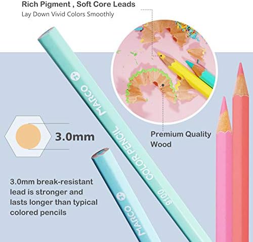 Marco 24 Sayısı Renkli Kalemler Sanat Kalemleri çizim Kalemleri Profesyonel Sanat ve El Sanatları Seti Canlı Renkler Pastel Kalemler