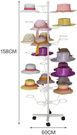 GUORRUI-Düğün Halı Dönen Şapka Ekran Raf-Ücretsiz Ayakta Şapkalar Peruk Raf Metal Zemin Raf için Kapaklar, Kask ve Şapka (Renk: