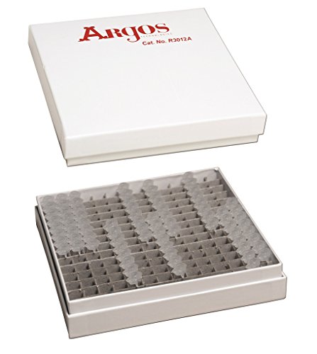 Argos Technologies R3012A 196-Yer Bölücülü PCR Tüpleri için Karton Dondurucu Kutusu, 5 1/4 x 5 1/4 x 1