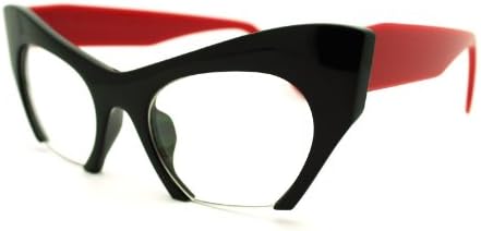 Siyah Pembe Yüksek Moda Pist Croped Maruz Lens Kedi Göz Gözlük