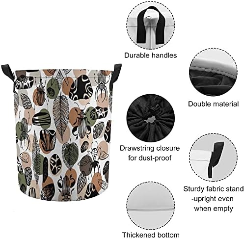 Sevimli böceği yuvarlak çamaşır torbaları Su Geçirmez Sepet depolama sepeti Kolları Ve İpli kapatma Kapaklı