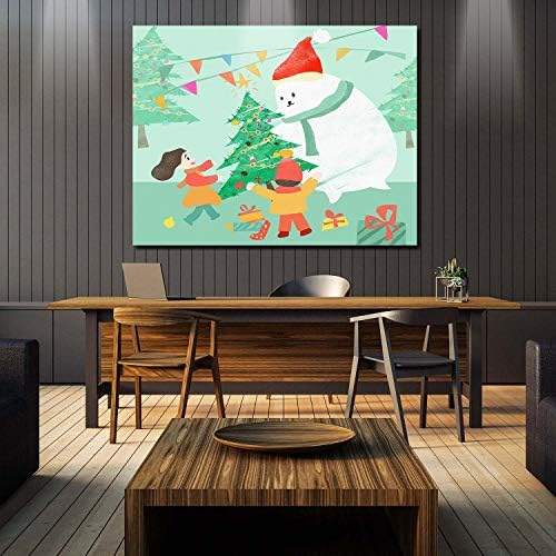 Tuval Duvar Sanatı DIY Yağlıboya Resim by Numbers Kitleri Yeni Başlayanlar Yetişkinler Çocuklar için-Noel Arifesi Kardan Adam