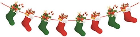 Happyyamı Kağıt Noel Afiş Noel Stocking Banner Bunting Çelenk Asılı Noel Dekorasyon Noel Tatil Parti Malzemeleri 3 m