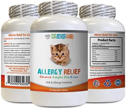 MY LUCKY PETS LLC kedi Alerji Kaşıntı-KEDİ Alerji Rölyef Kompleksi-Premium Kaşıntı Çözümü-Bağışıklık Güçlendirici-Kediler için