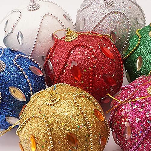 Noel Rhinestone Glitter Baubles Topu Noel Ağacı Süsleme Dekorasyon 8 CM 3.15 / 1 adet
